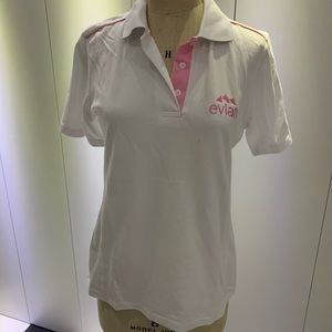 Evian water collard shirt